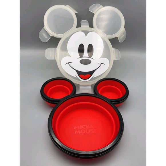 Disney Mickey Mouse Silicone Divided Food Container - Collapsible with Clip Lid - Picture 7 of 10